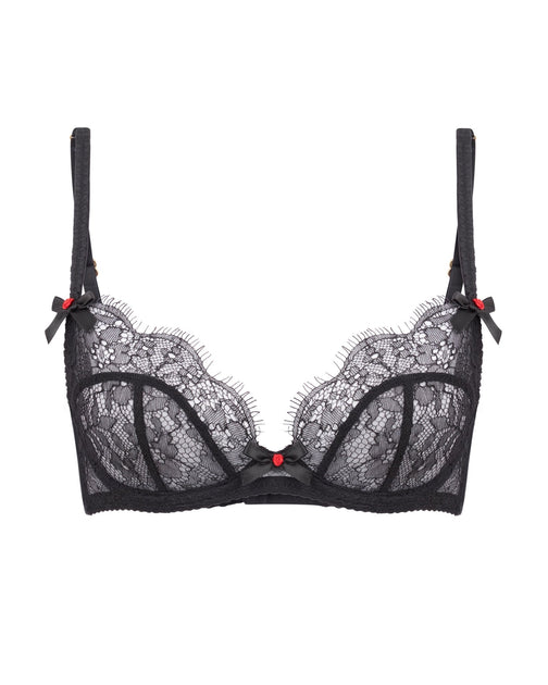 M&S AUTOGRAPH CHILLI EMBROIDERED PADDED UNDERWIRED BALCONY BRA