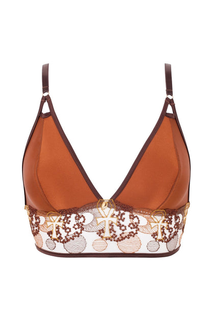 Parade Women's Silky Mesh Plunge Bralette, Dulce Cocoa at