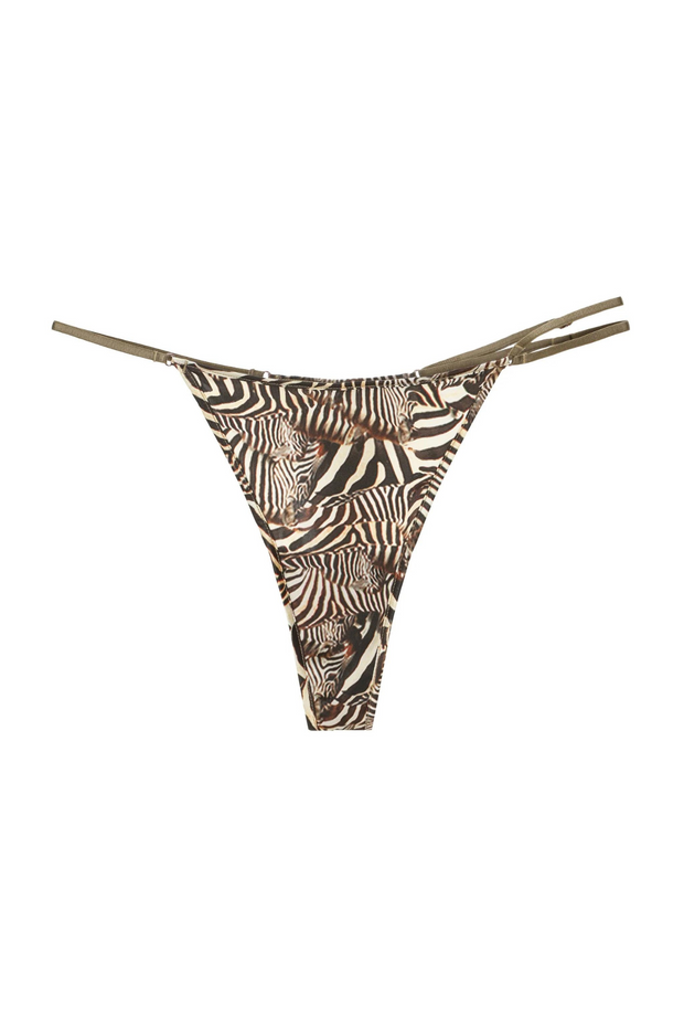 Voiment Zebra print silk thong