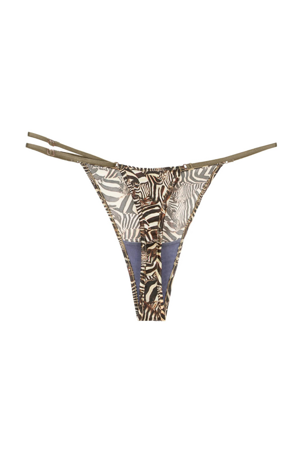 Voiment Zebra print silk thong