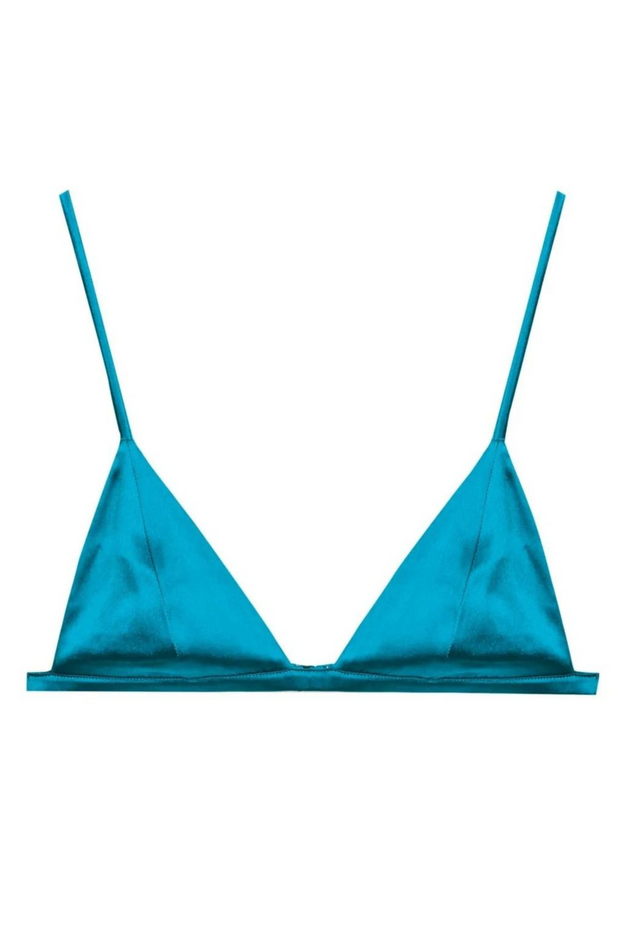 Aquamarine luxe triangle bra bra Fleur du Mal