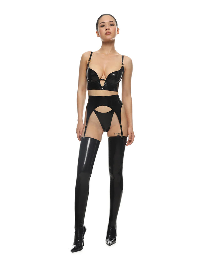 Anoeses Saga Latex Suspender Black