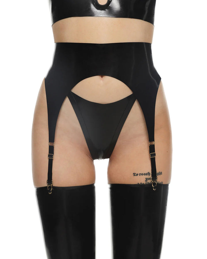 Anoeses Saga Latex Suspender Black