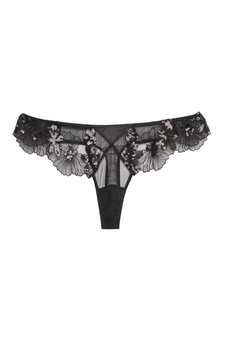 Fleur du Mal Sequin Violet thong