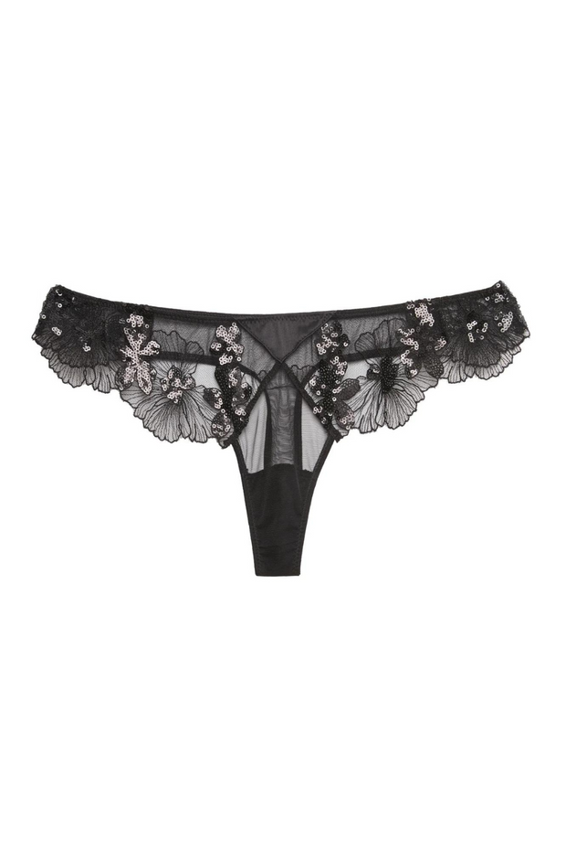 Poppie Embroidered Mesh Thong - For Her from The Luxe Company UK