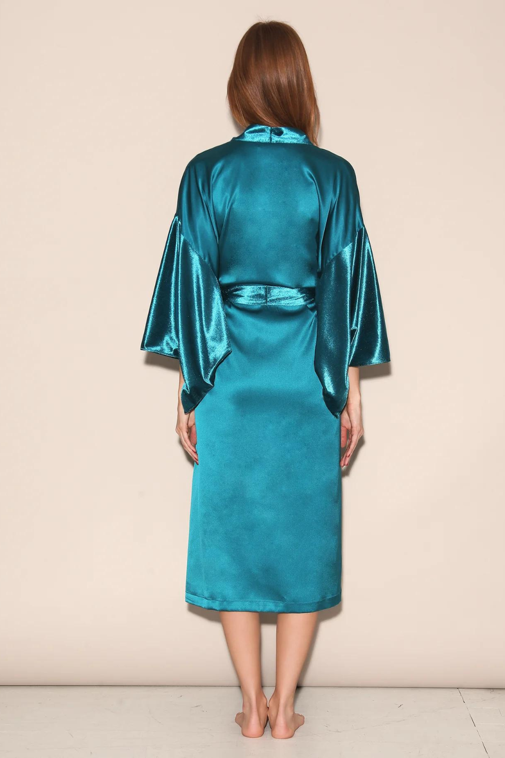 Fleur du Mal Velvet & Silk Robe Aquamarine