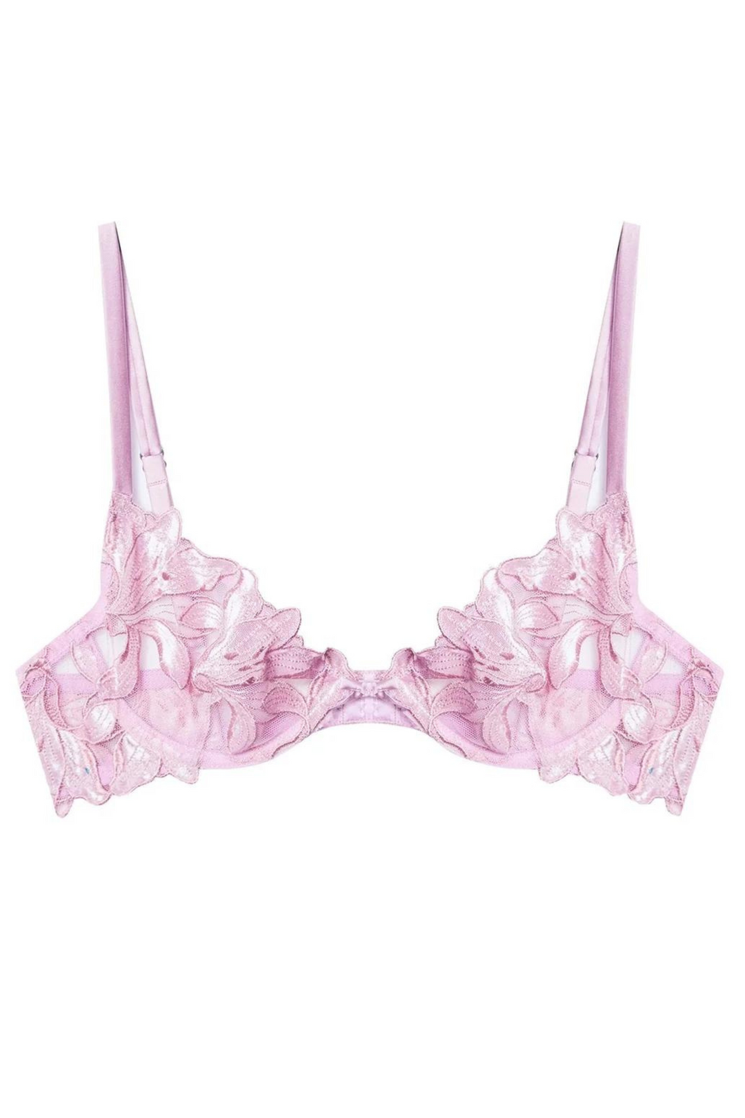 Fleur du Mal Lily Velvet Lavender Demi bra