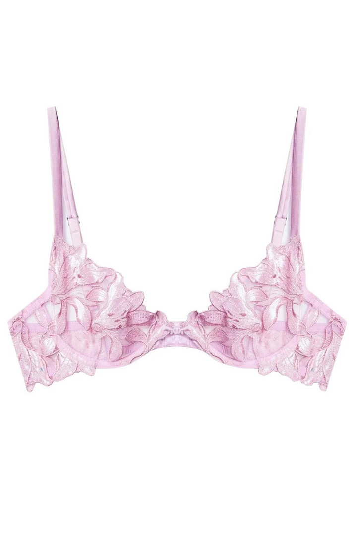 Fleur du Mal Lily Velvet Lavender Demi bra