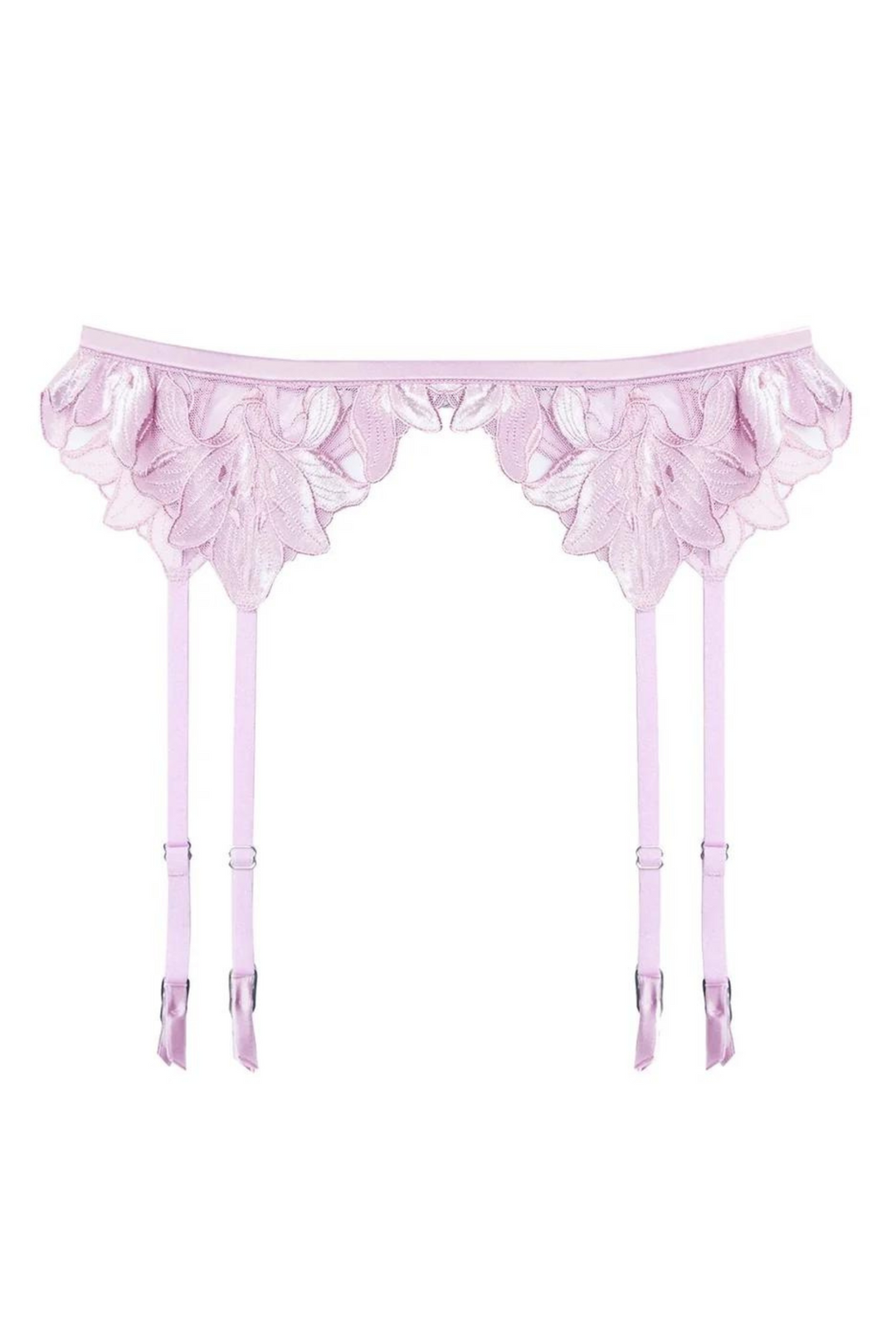 Fleur du Mal Lily Velvet Lavender Suspenders