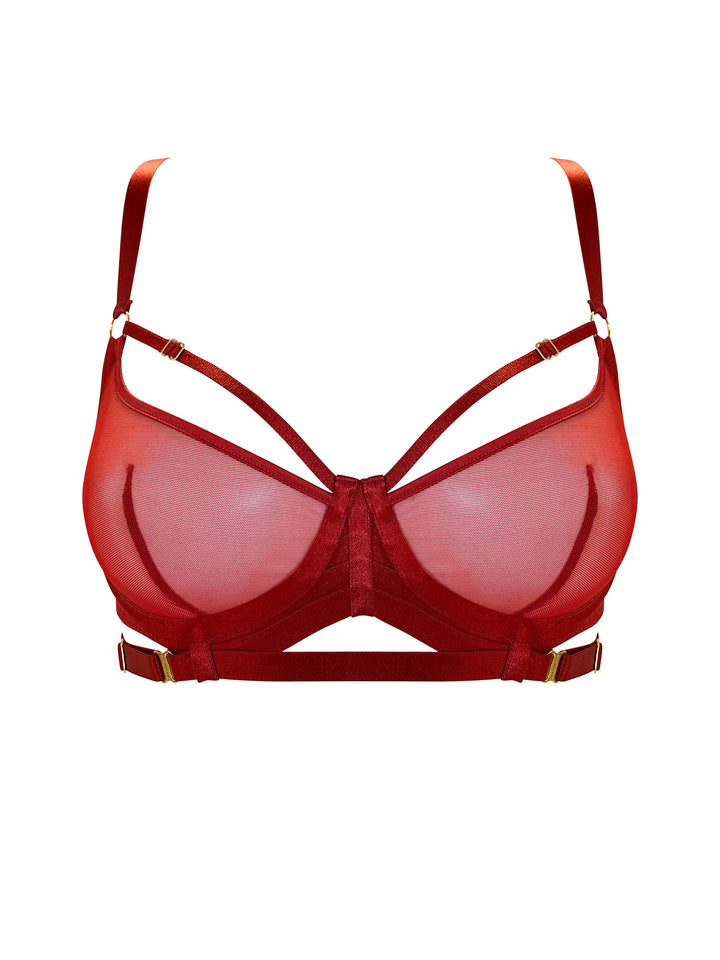 Bordelle Signature Balconette Wire Bra Burnt Red