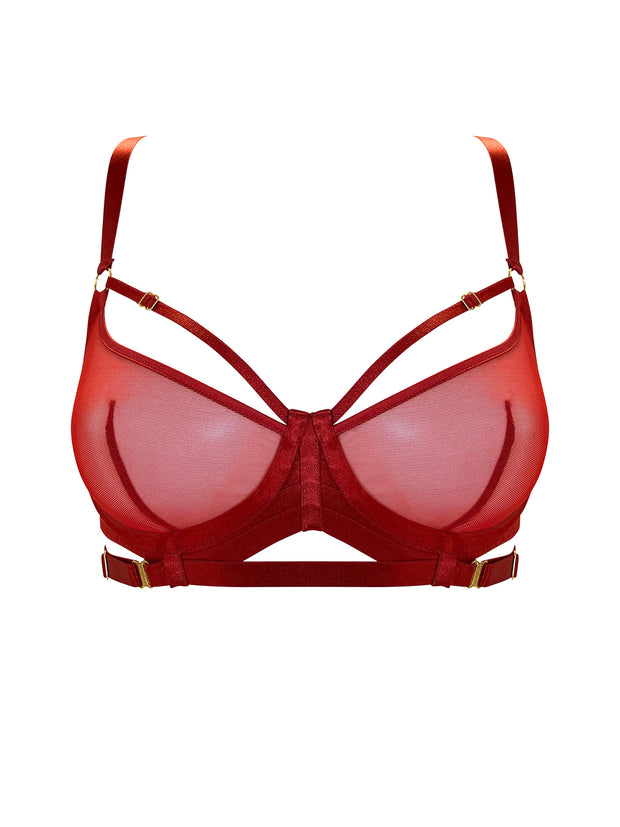 Bordelle Signature Balconette Wire Bra Burnt Red