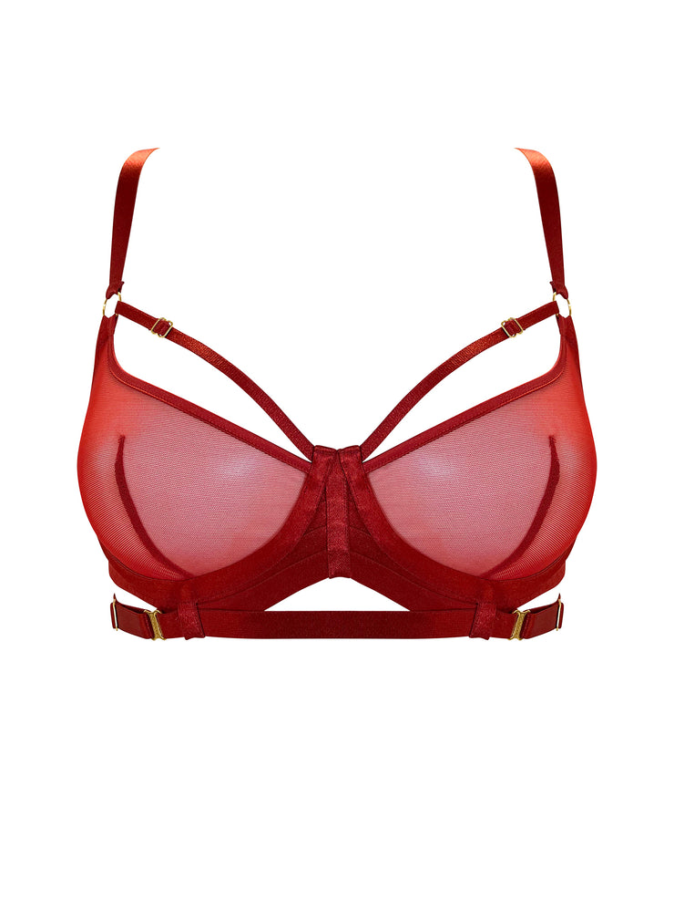 Bordelle Signature Balconette Wire Bra Burnt Red