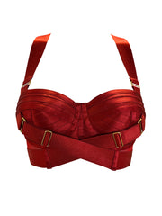 Bordelle Signature Panelled Bodice Bra Burnt Red