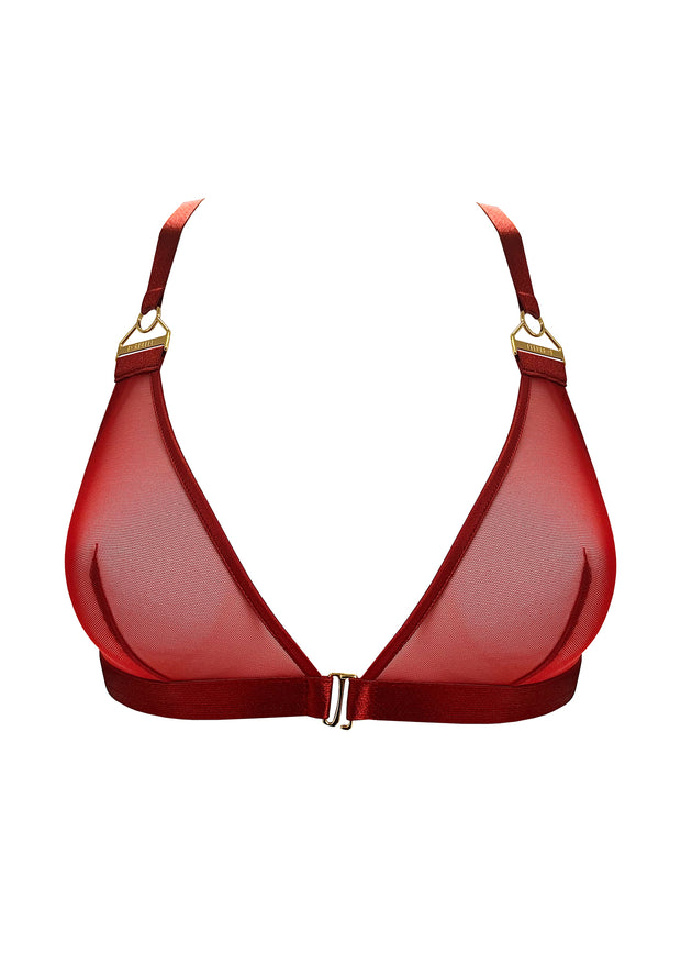 Bordelle Signature Mesh Triangle Bra Burnt Red