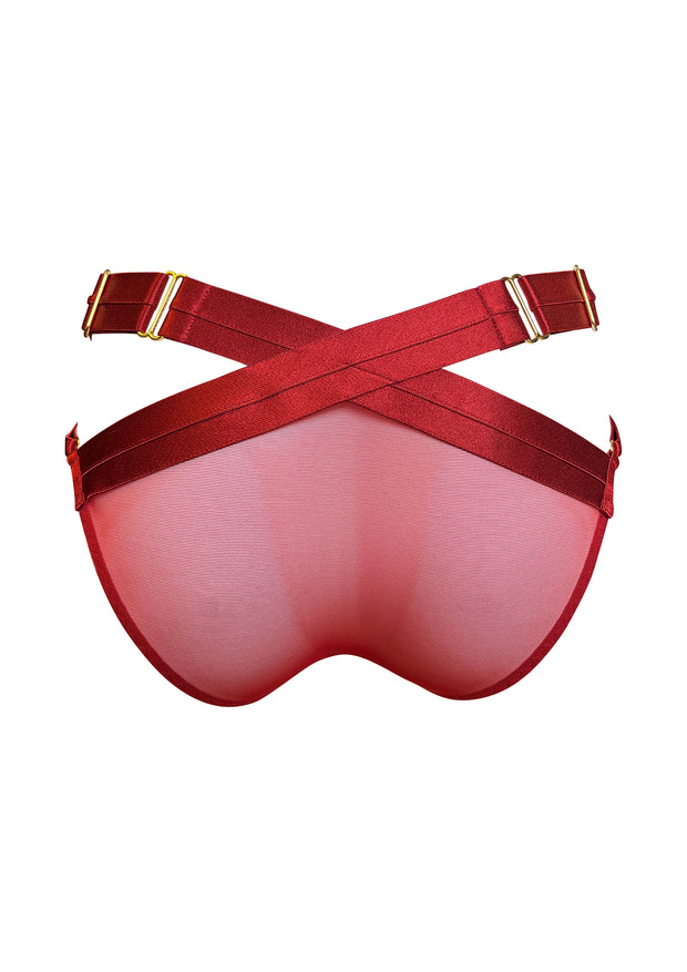 Bordelle Signature Panelled Suspender Brief Burnt Red