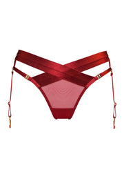 Bordelle Signature Panelled Suspender Brief Burnt Red