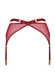 Bordelle Signature Mesh Wrap Suspender Burnt Red