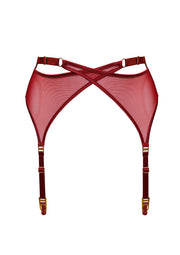 Bordelle Signature Mesh Wrap Suspender Burnt Red