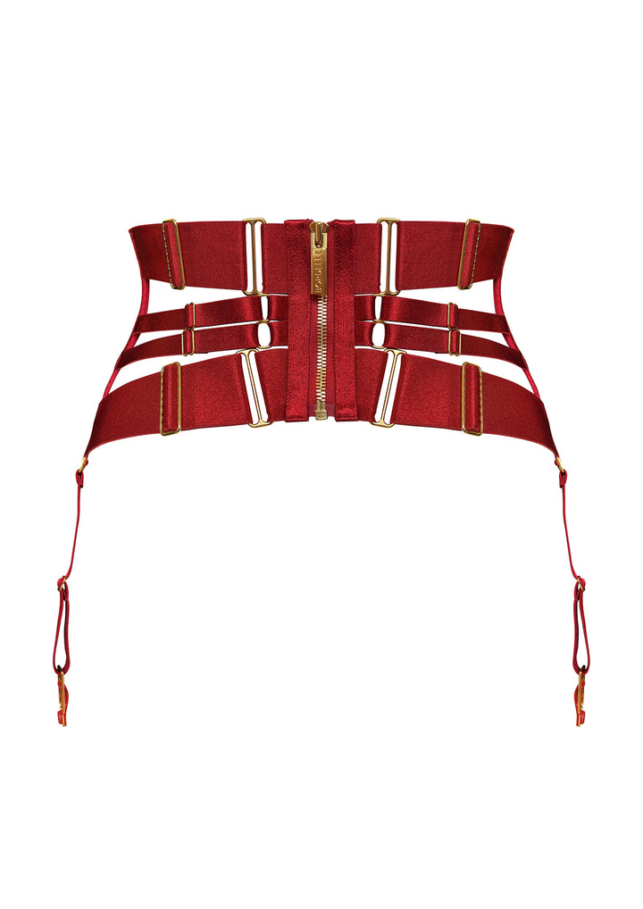 Bordelle Signature Panelled Cincher Burnt Red