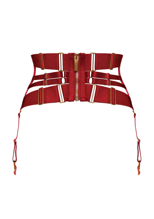 Bordelle Signature Panelled Cincher Burnt Red