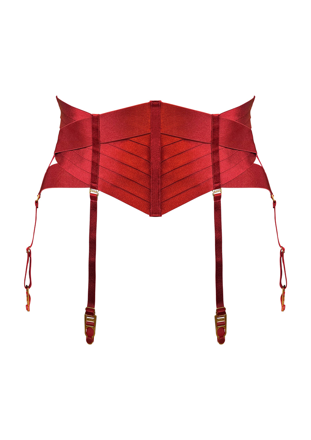 Bordelle Signature Panelled Cincher Burnt Red