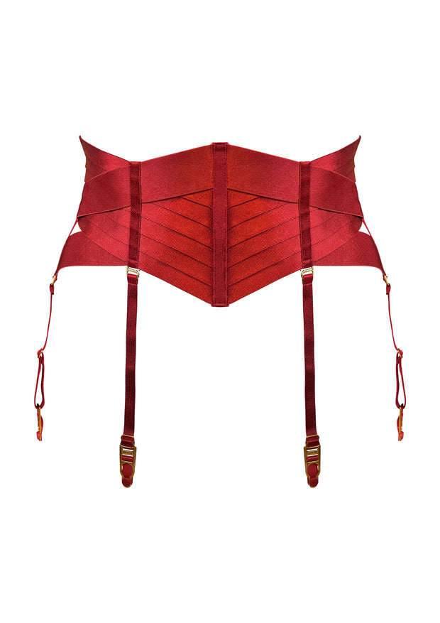 Bordelle Signature Panelled Cincher Burnt Red