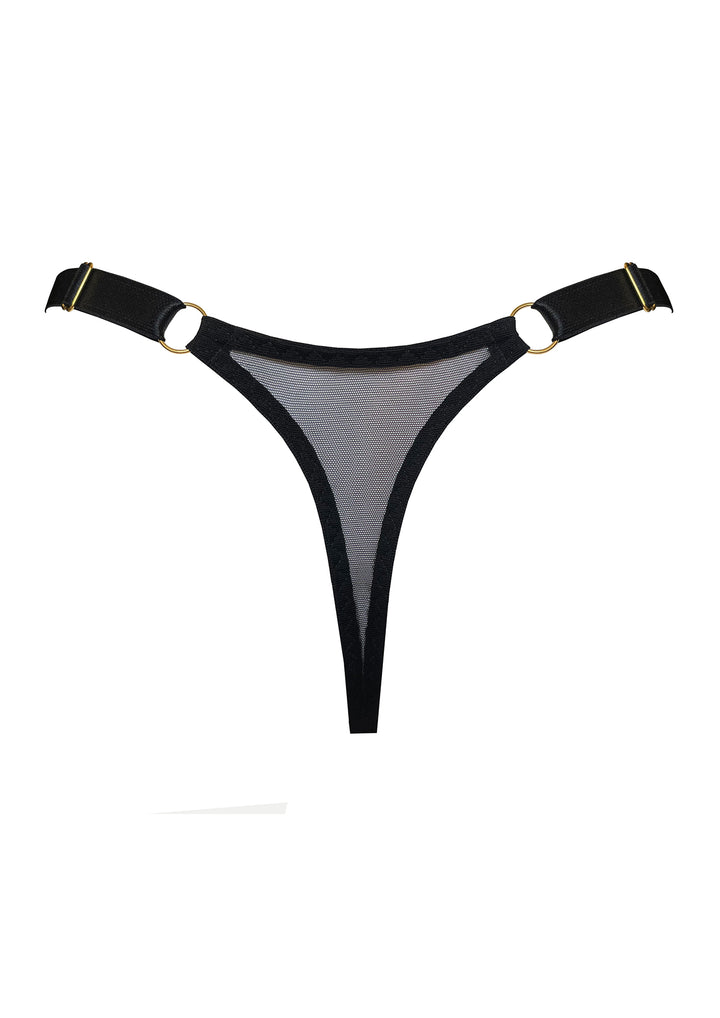 Bordelle Signature Silk Thong Black