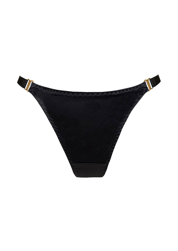 Bordelle Signature Silk Thong Black