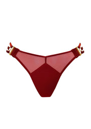 Bordelle Signature Multi Strap Thong Burnt Red