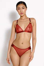 Bordelle Signature Mesh Triangle Bra Burnt Red