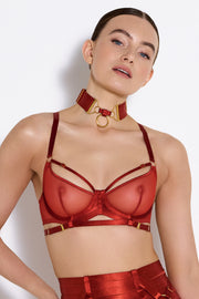 Bordelle Signature Balconette Wire Bra Burnt Red