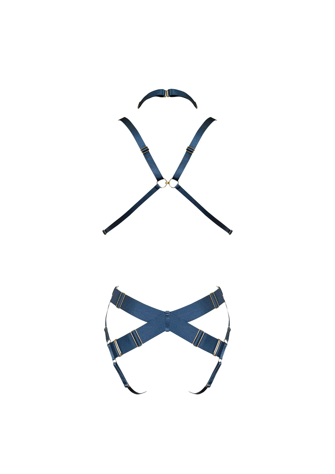 Bordelle Syra Bondage Body Harness Denim