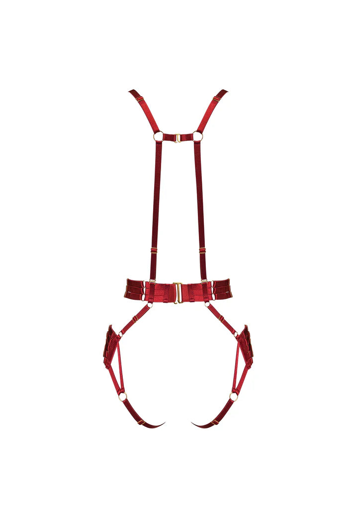 Bordelle Signature Strap Body Harness Red