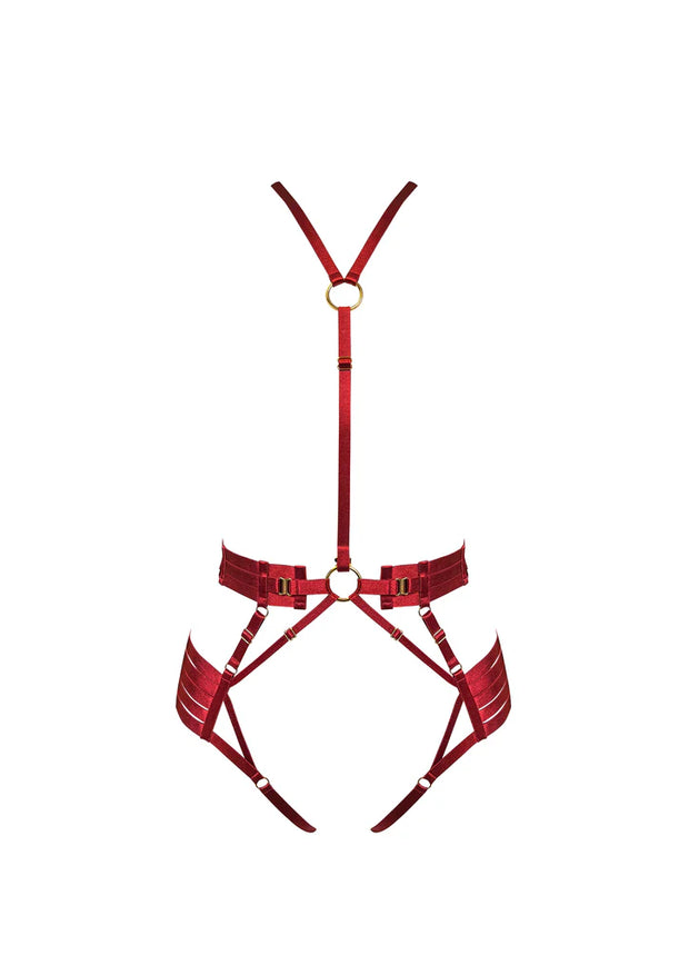 Bordelle Signature Strap Body Harness Red