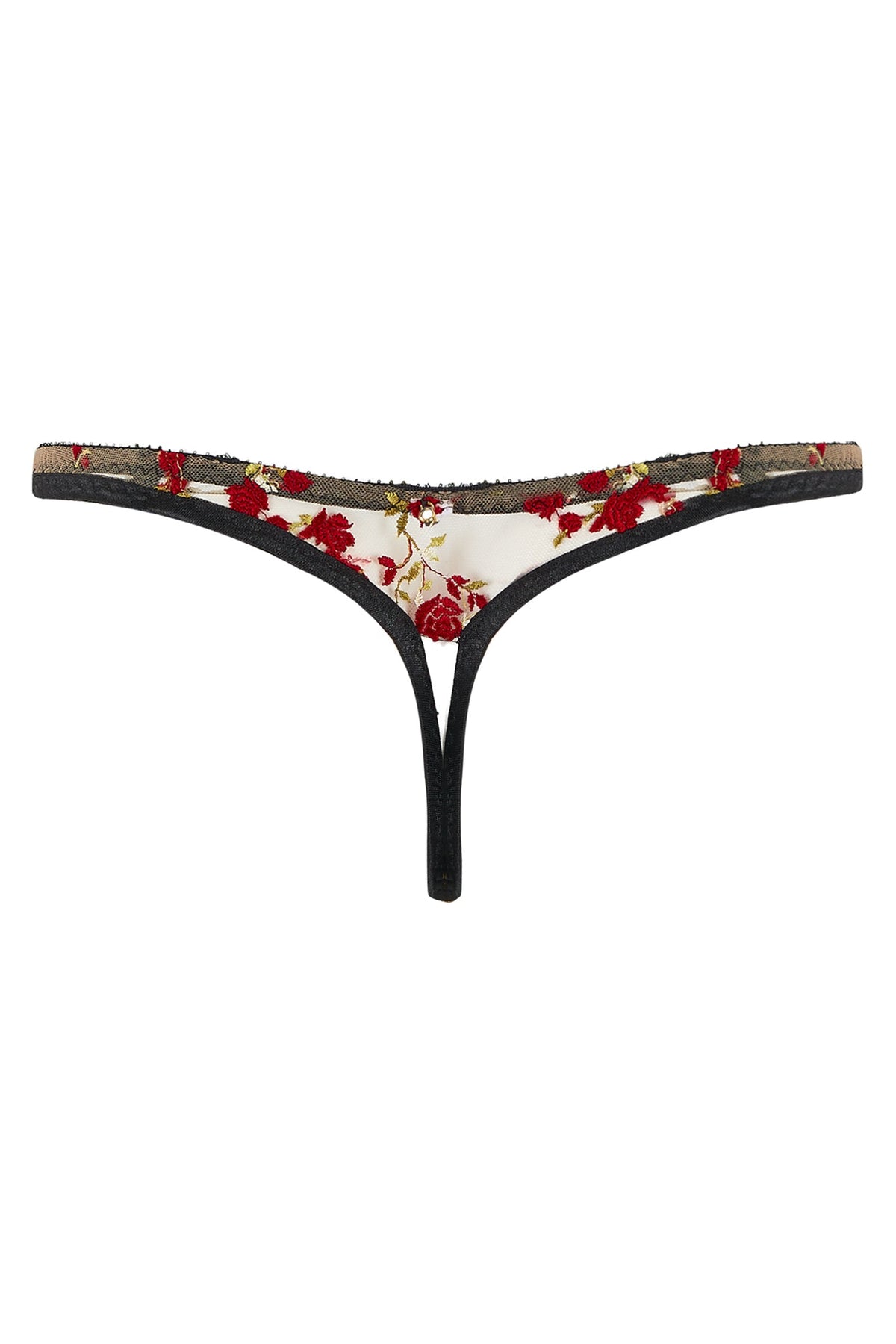 Edge o' Beyond Charlotte thong, Roses embroidered lingerie