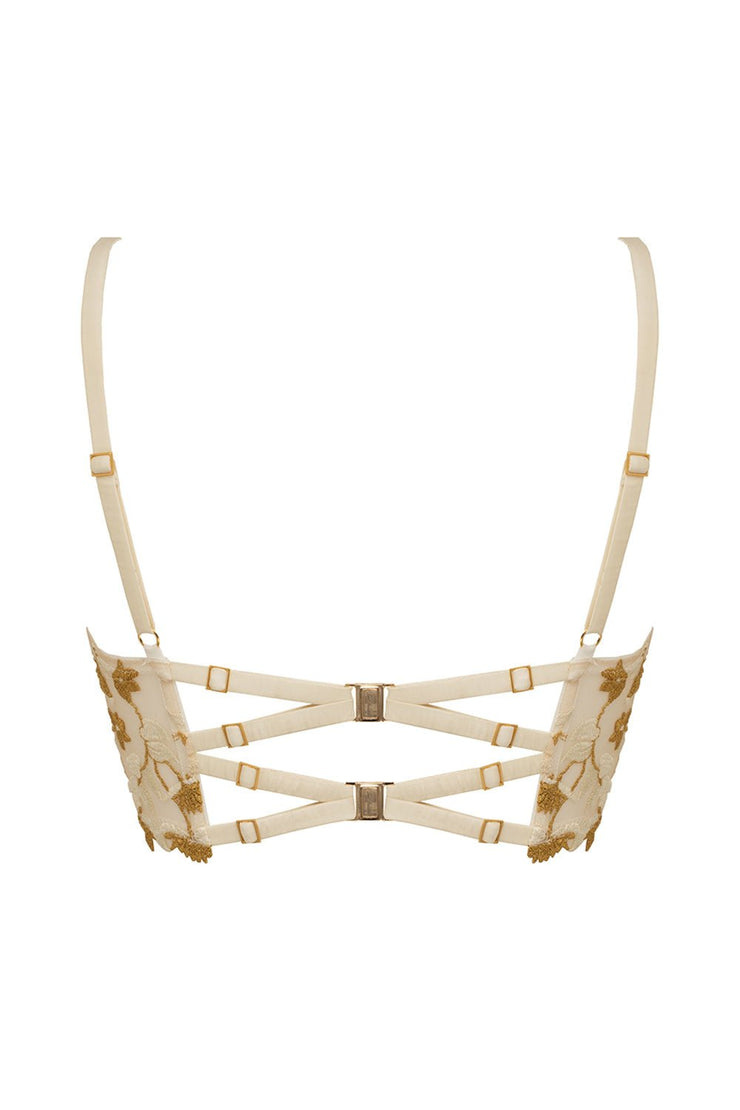 Soraya Longline Bra White/Gold bra Studio Pia